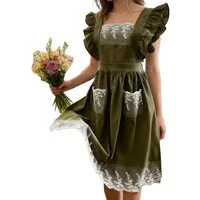 Agger Kochschürze Küchenschürzen für Damen Damenkleider-Gartenarbeitsschürze, (Elegant verstellbar mit Taschen), Zum Kochen, Backen, Reinigen, Arbeiten, Malen, Garten