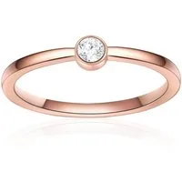 Eastside Fingerring Verlobungsring aus Edelstahl, in rosévergoldet, mit Zirkonia