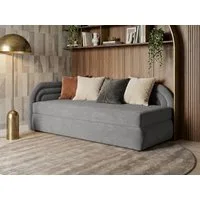 Beautysofa Einzelbett Cobi mit Bettkasten & Schlaffunktion (Einzelbett grau oder Dunkelbeige, Polsterbett 200x80 cm), modernes Jugendbett links oder rechts