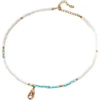 Jumpeak Kette mit Anhänger Halskette damen silber 925, Perlenkette, Halskette aus blauem Perlmutt, Liebes geschenk für sie, Valentinstagsgeschenk, Damen geschenk