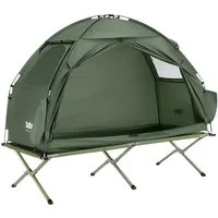 SoBuy Feldbett OGS32, Vorzelt Wasserdichtes Campingbett Campingliege Familienzelt Feldbett mit Zelt 1/2 Personen 7in1 Wurfzelt mit Luftpumpe,Campingzelt