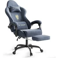 Ferghana Gaming-Stuhl Gaming-Stuhl: Kopfstütze, Lendenkissen, Armlehnen, Fußstütze (Packung), Ergonomischer PC-Stuhl,Rückenlehne 90°-125°