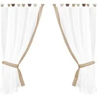 Arsvita Vorhang, Schlaufen, transparent, Gardinenset Schlaufenschal, inkl. Raffhalter, 140 x 120 (B x L)