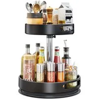 TUWENA Gewürzregal Lazy Susan Organizer Gewürzregal,höhenverstellbares Gewürzregal