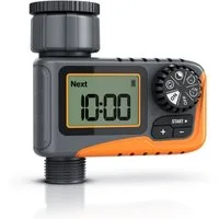 Brandson Bewässerungssteuerung Bewässerungsuhr, Wasserzeitschaltuhr, Regenverzögerung, Garten Balkon, (Wochentimer, Automatik- & Manuellmodus, Drehrad, 2,1" LCD), automatische Bewässerung, Bewässerungcomputer, Bewässerungssystem