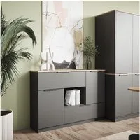 Vicco Kommode Betti, Anthrazit, 120 x 83.6 cm 2x Tür, 2x Schublade und 1x offene... (1 St)