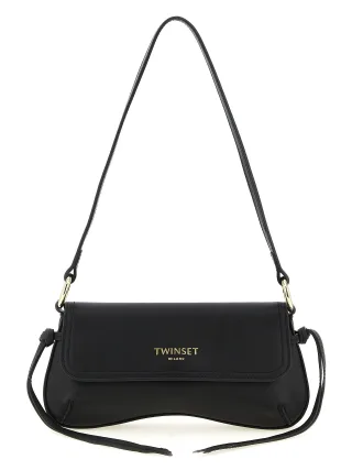 Twinset schwarze Leder-Schultertasche
