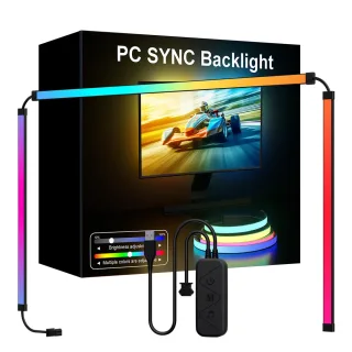 Elfeland RGB LED Light Bar Screen Sync & Music Sync Computer Monitor Ambient Backlight for Ambiance Gaming Room Setup De