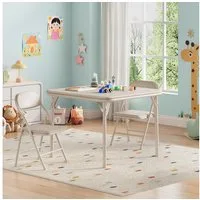 GarveeMore Kindertisch und Stuhlset klappbares 3-teiliges für Esszimmer,Kindertagesstätte, Kinderaktivitätstisch- und Stuhlset für Klassenzimmer