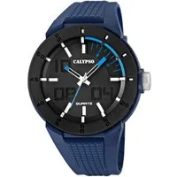 Calypso Quarzuhr Street Style Herrenuhr – Blaues Kunststoffarmband, 49,1 mm Gehäuse K5629/3