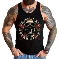 GASOLINE BANDIT® Tanktop Muskel-Shirt für Biker Racer Motorradfahrer: Respect All