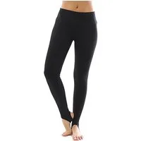 YESET Leggings Thermo Fleece hoher Bund mit Steg Leggings Baumwolle Leggins schwarz S
