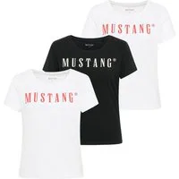 MUSTANG T-Shirt Damen T-Shirt 3er Pack Baumwolle Style Alma 3P (Packung, 3er Pack)