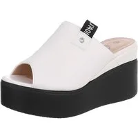 Ital-Design Moderne Absatzsandalen mit Plateau für Damen Plateausandaletten (91409390) Keilabsatz/Wedge Keilsandaletten in Weiß