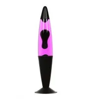 Licht-Erlebnisse Lavalampe JENNY, Warmweiß, Retro Lampe Lila Pink Kabelschalter Tischleuchte