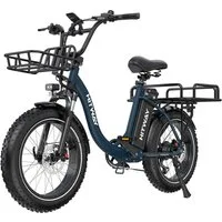 HITWAY E-Bike Cityrad 20*4,0 zoll Lasten-Elektrofahrrad mit 48V27Ah Akku, bis zu 160 km, 7 Gang shimano shimano Schaltwerk, Kettenschaltung, Heckmotor, 1296 Wh, E-BIKE mit 2 Körben, NFC,APP, StVZO