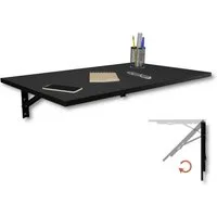 KDR Produktgestaltung Klapptisch 80x50 Wandklapptisch Esstisch Küchentisch Schreibtisch Wand Tisch, Schwarz