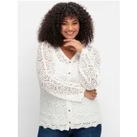 sheego by Joe Browns Strickjacke Strickjacke Langarm aus transparenter Häkelspitze