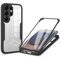 Wigento Handyhülle 360 Grad für Samsung Galaxy S26 Ultra mit Display Kameraschutz Schwarz 6,9 Zoll, 360 Grad Schutz, stoßdämpfend, robust