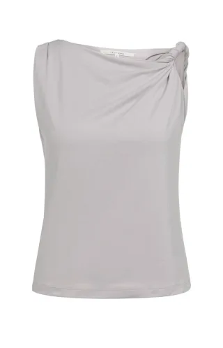 Yaya - Top mit Knotendetail grau - Gr. - L
