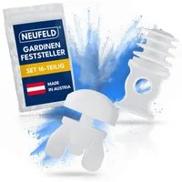 NEUFELD Feststeller Gardinenstopper 16 Stück I Zwischen- & Endfeststeller