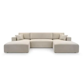Luxkor24 Wohnlandschaft, Beige, Textil, U-Form, 364x84x187 cm, Wohnzimmer, Sofas & Couches, Wohnlandschaften, Wohnlandschaften in U-Form