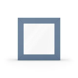 Fenster Taubenblau, Kunststoff-Aluminium, Taubenblau RAL 5014, einteilig, festverglast, 510x510 mm, individuell konfigurieren