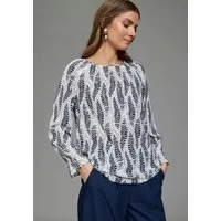 Laura Scott Schlupfbluse im femininen Look, bedruckt mit kleinen, goldfarbenen Details