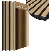 Bellamio Wandpaneel Kilwa, Akustikpaneel Holzoptik, BxL: 60x140 cm, 0,84 qm, (Eiche, 4-tlg) 3D Lamellenwand schallabsorbierend, in verschiedenen Größen verfügbar