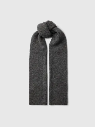 SELECTED WOMEN - SLWLULU WOOL BLEND NARROW KNIT SCARF Medium Grey Melange - Gr. - ONE SIZE