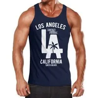 Neverless Tanktop Herren Tank Top Los Angeles California LA Palme mit Print