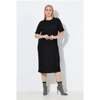 Ulla Popken Midikleid Midikleid Struktur Rundhals Oversized Halbarm