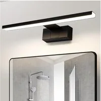 ZMH LED Spiegelleuchte Schwarz 30/40/60CM Neutralweiß Wandlampe für Keller&Spiegel, Augenschutz, LED fest integriert, Neutralweiß, Einfach zu installieren, Augenschutz