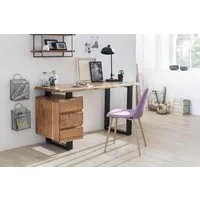 SIT Schreibtisch Schreibtisch Massivholz‑Tischplatte aus Akazie, mit massiver Baumkante