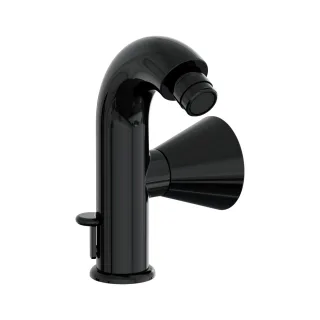 VitrA Liquid Einhebel-Bidetmischer mit Ablaufgarnitur Einlochmontage Schwarz Hochglanz,A4275839 A4275839