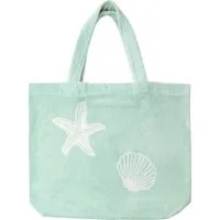 Delindo Lifestyle XL-Strandtasche XXL MIAMI, Baumwolle, leicht und faltbar, (1-tlg), mit Muscheln und Seesternen