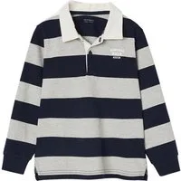 vertbaudet Langarm-Poloshirt Gestreiftes Jungen Poloshirt mit Kontrast-Kragen