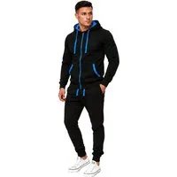 L.gonline Freizeitanzug Herren Freizeitanzug Jogginganzug Sweatwear 704 (Kapuzenjacke mit Reißverschluss, Hose, 2-tlg), Hose und Jacke