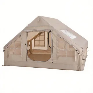 Xmund 2-6 People Inflatable Camping Tent With Air Pump, Easy Setup Waterproof Windproof, 6.3m² Outdoor Self-Supporting B