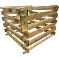 Loggyland Komposter Holzkomposter Steckkomposter Kompostsilo, BxTxH: 90x90x70 cm, (einfache Handhabung, KDI Stecksystem), BxTxH: 900x900x700 mm, 560 l, aus Kesseldruckimprägnierter Kiefer