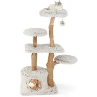 KOMFOTTEU Kratzbaum, Katzenbaum mit Naturholz-Stangen, Kratzpfosten