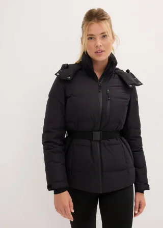 bonprix wasserabweisende Ski Daunenjacke mit wärmeisolierender Funktion, schwarz, Gr.50, Wasserabweisende Skijacke mit Wattierung mit recycelter Daune, aus BIONIC-FINISH® ECO,Daunen