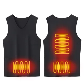 TENGOO 3-Zone Intelligent Electric Heating Seamless Vest for Men Women Fleece-Lined Thermal Underwear Base Layer Body Se