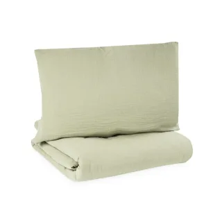 Zöllner Musselin Bettwäsche lime 100x135 cm
