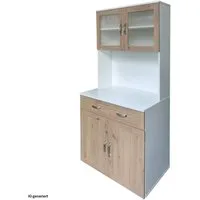 HTI-Living Küchenbuffet Küchenbuffet mit Glasteil Weiß Artisaneiche Blanca (Stück, 1-St., 1 Küchenschrank) Küchenschrank
