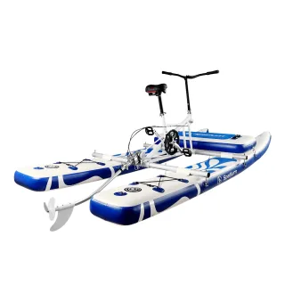[EU Direct] Spatium Inflatable Water Bike 2.0 Portable Fishing Pedal Boats Inflatable Pedal Boat,Sea Ride