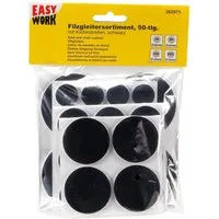 Easy Work Möbelfuß Filzgleiter Sortiment 50 teilig schwarz, (50-St)