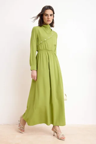 Langes, flaches Maxikleid für Damen, lässig/alltagstauglich, A-Linien-Schnitt, Hijab-Stil