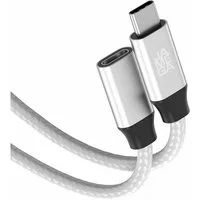 JAMEGA USB C Verlängerungskabel 10Gbps 60Hz - Schwarz & Weiß - 0,5m - 1,5m USB-Kabel, USB C Stecker, USB C Buchse (150 cm)