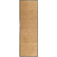 vidaXL Fußmatte Fußmatte Waschbar Creme 60x180 cm, Rechteckig, Höhe: 0.9 mm